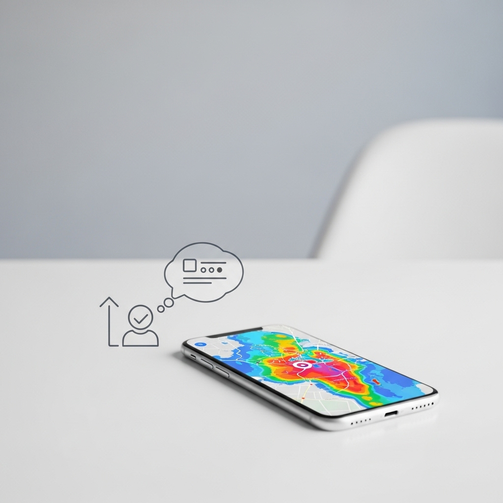 How SneezeMap works: A visual representation of the 3-step process for reporting symptoms and tracking local health trends